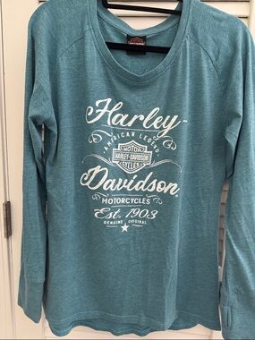 Harley-Davidson Women's Teal Long-Sleeve